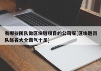 有哪些团队做区块链项目的公司呢[区块链团队起名大全霸气十足]