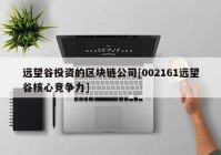 远望谷投资的区块链公司[002161远望谷核心竞争力]